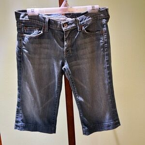 7 For All Mankind Dojo Womens Blue Denim Bermuda Jean Shorts Sz 30